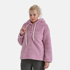 La Marey Plush Hoodie with Buttons (Size M) - Pink