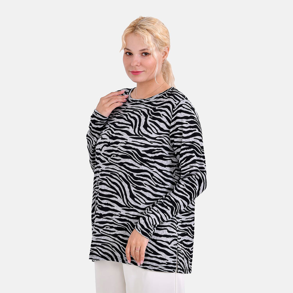 La Marey Zebra Top Size 8-20 - Black & White