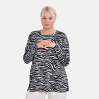 La Marey Zebra Top Size 8-20 - Black & White
