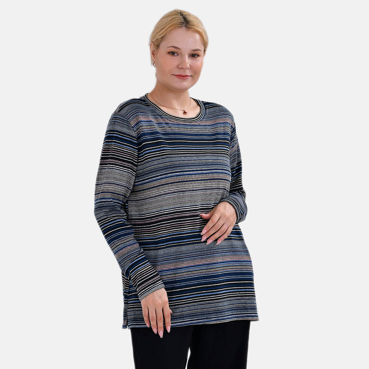 Full Sleeve Jersey Tops with Printed Stripes 7816658 4