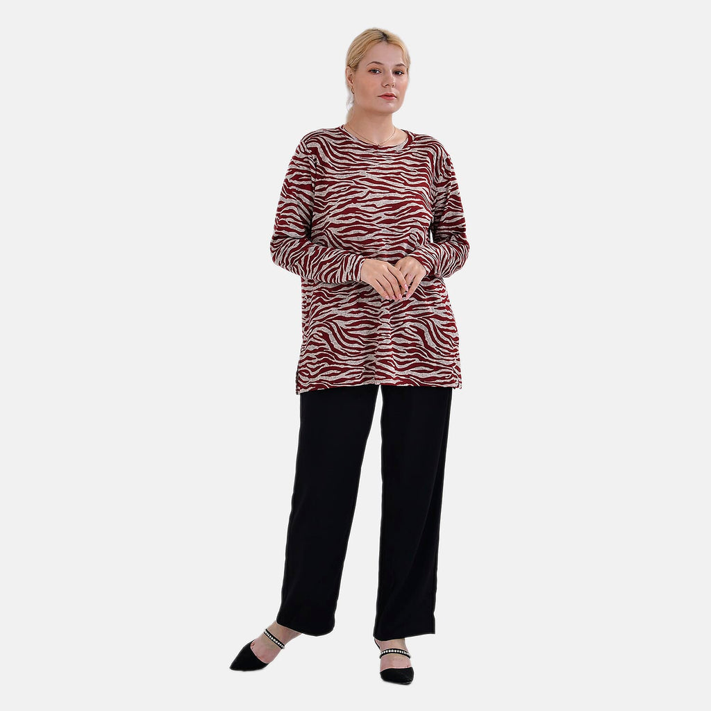 La Marey Printed Jersey Top (One Size) - Red