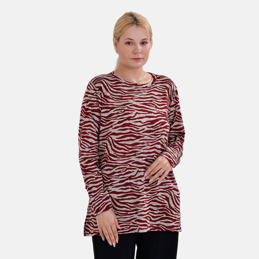 La Marey Printed Jersey Top (One Size) - Red