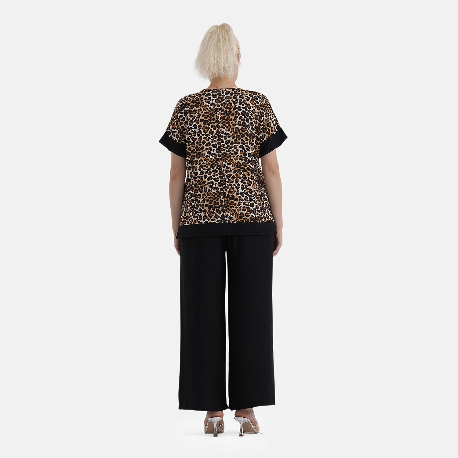 La Marey Leopard Print Designer Blouse (Size - L-XL, 16 to 22) - Brown 8437534 7
