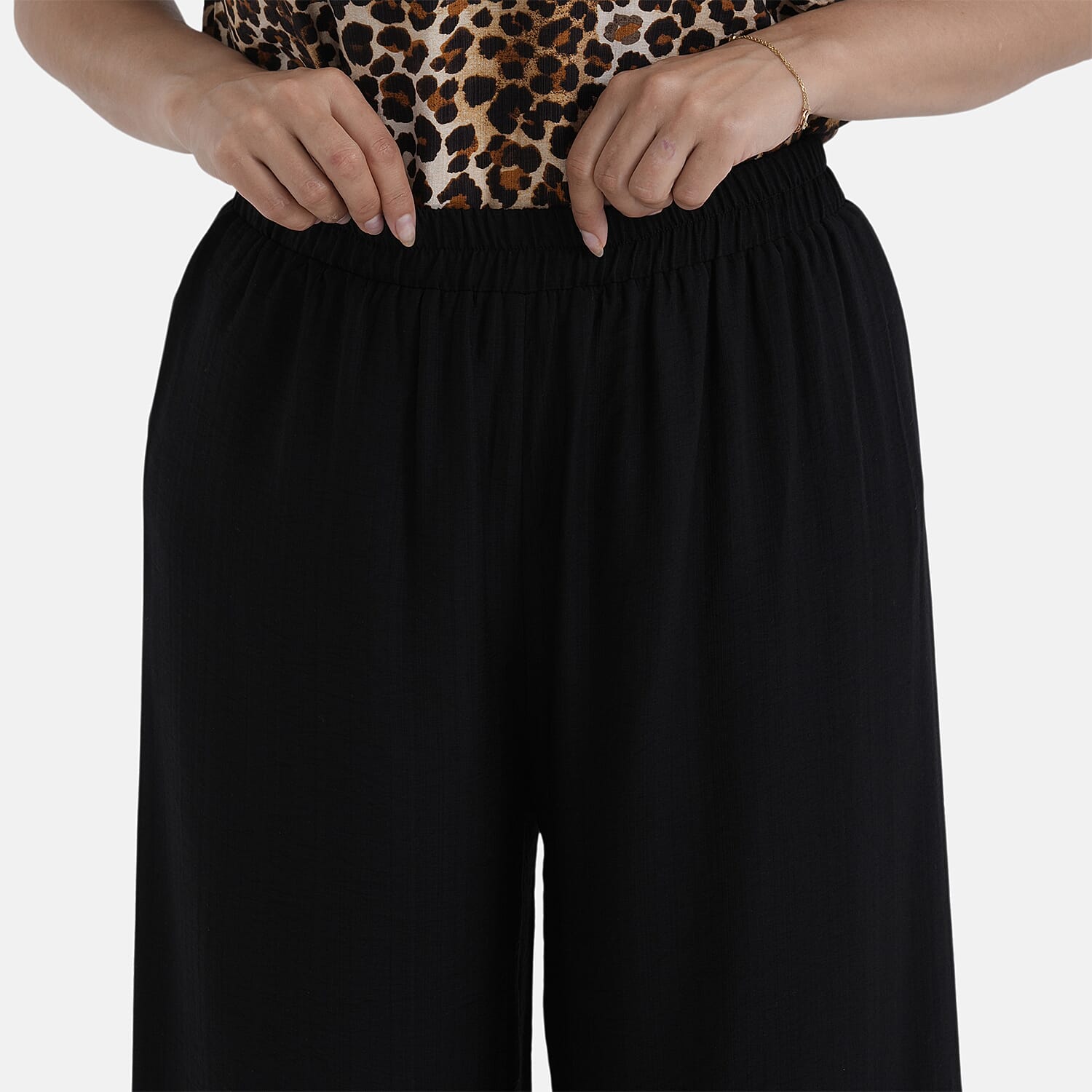 La Marey Leopard Print Designer Blouse (Size - L-XL, 16 to 22) - Brown 8437534 8