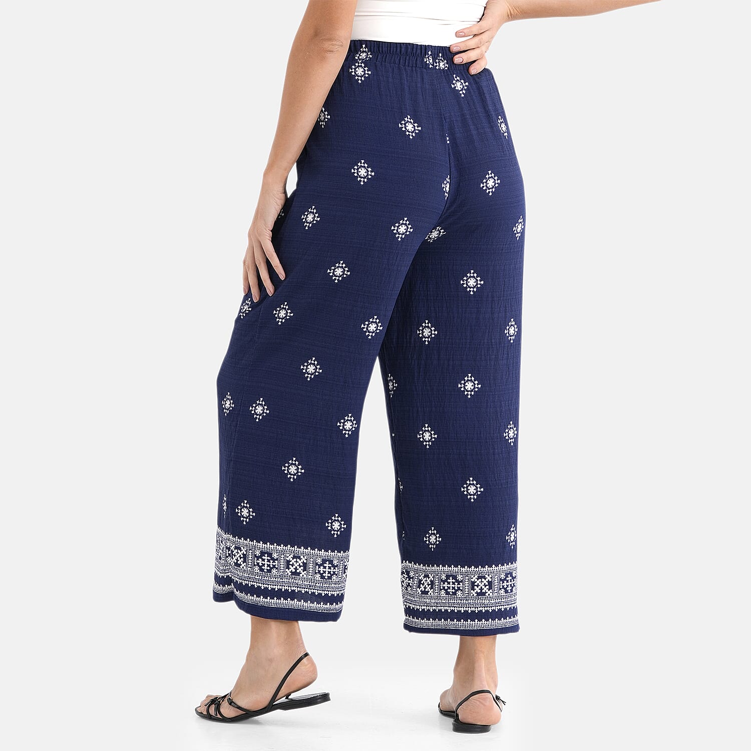 La Marey Placement Print Trouser (Size 16 to 22) - Navy Blue 8415012 3