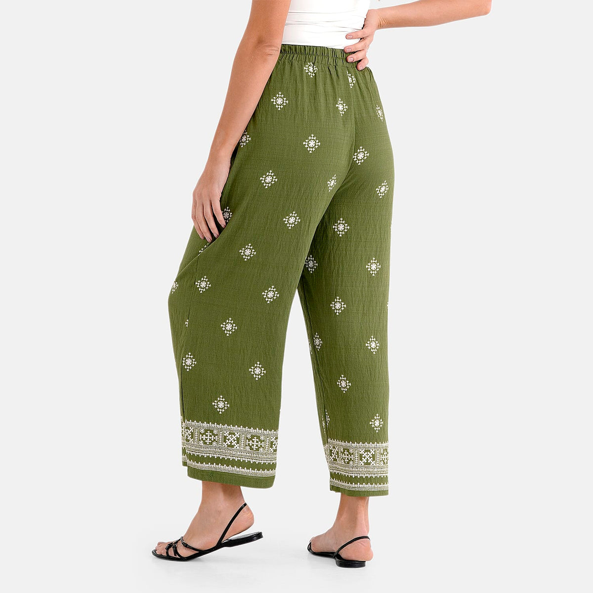 La Marey Placement Print Trouser (Size 16 to 22) - Green V32529824 3
