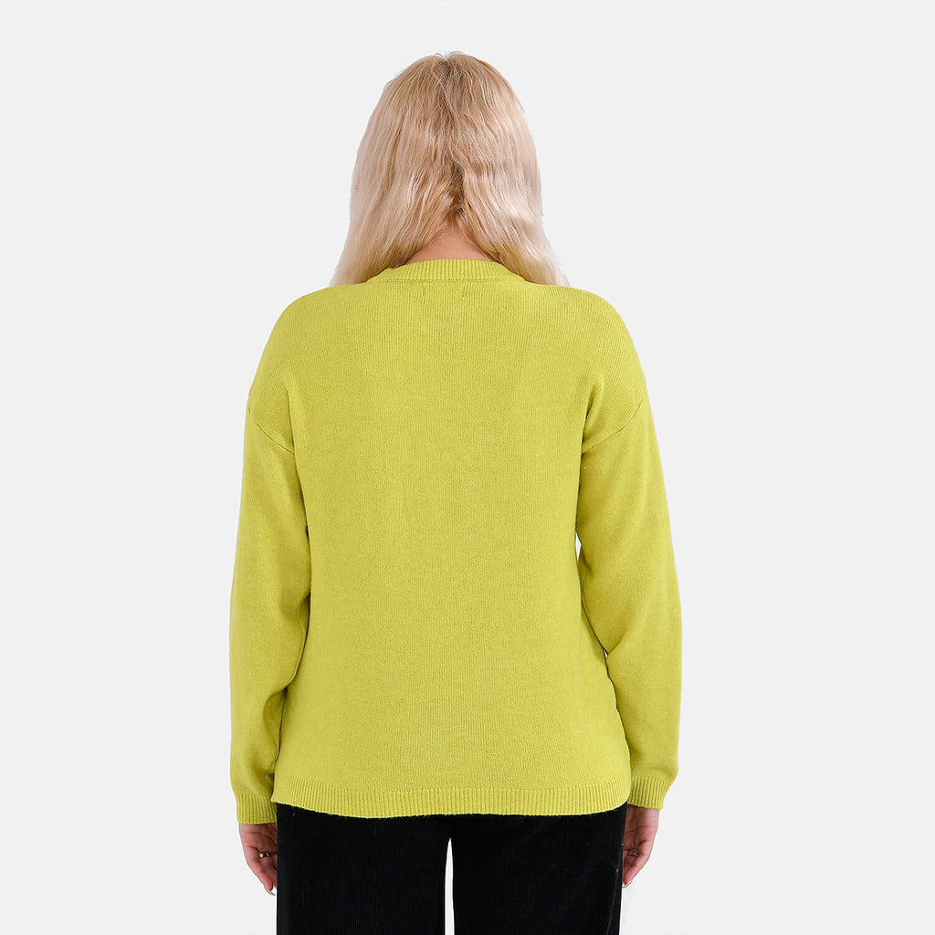 La Marey Round Neck Super Soft Jumper (Size M) - Chartreuse