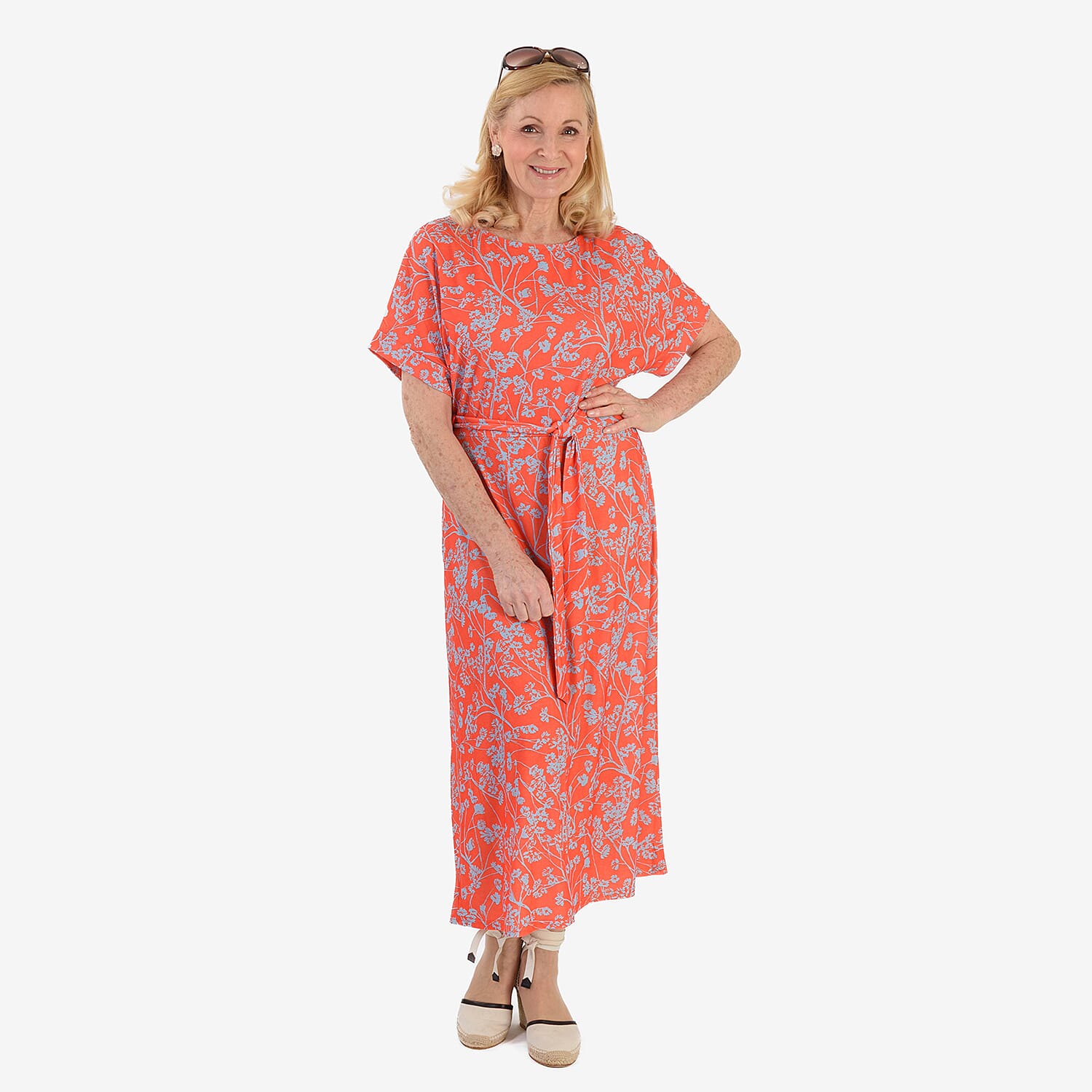 La Marey Printed Midi Dress (Size 16 to 18) - Orange 8094160 0