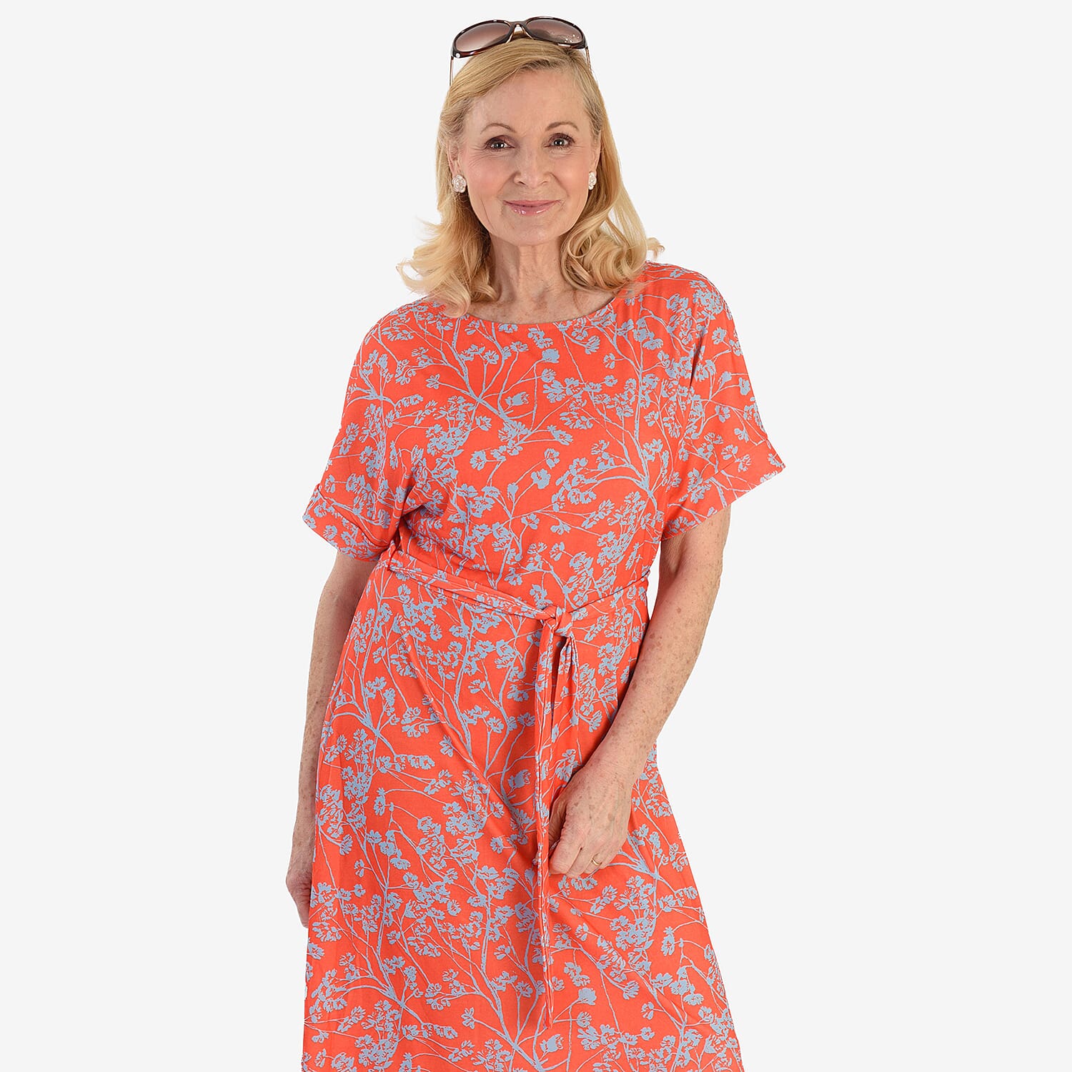 La Marey Printed Midi Dress (Size 16 to 18) - Orange 8094160 5