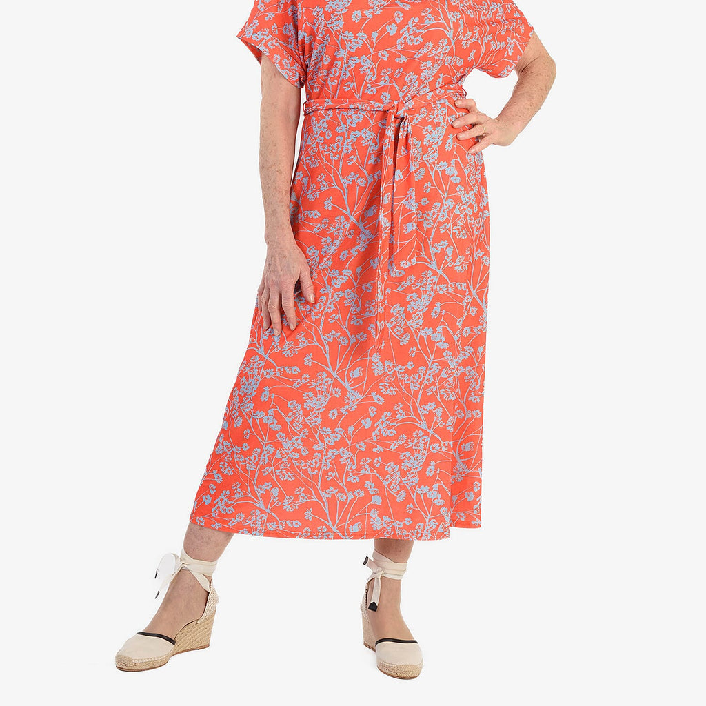 La Marey Printed Midi Dress (Size 16 to 18) - Orange