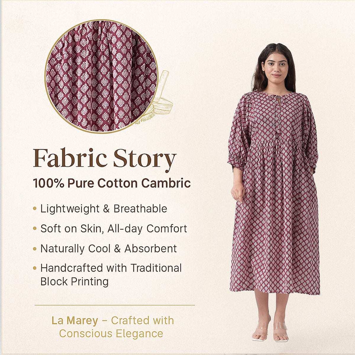 La Marey Pure Cotton A-Line Block Dress 7747854 2