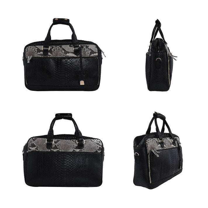 La Marey 100% Genuine Python Leather Laptop Bag - Black 7323948 2