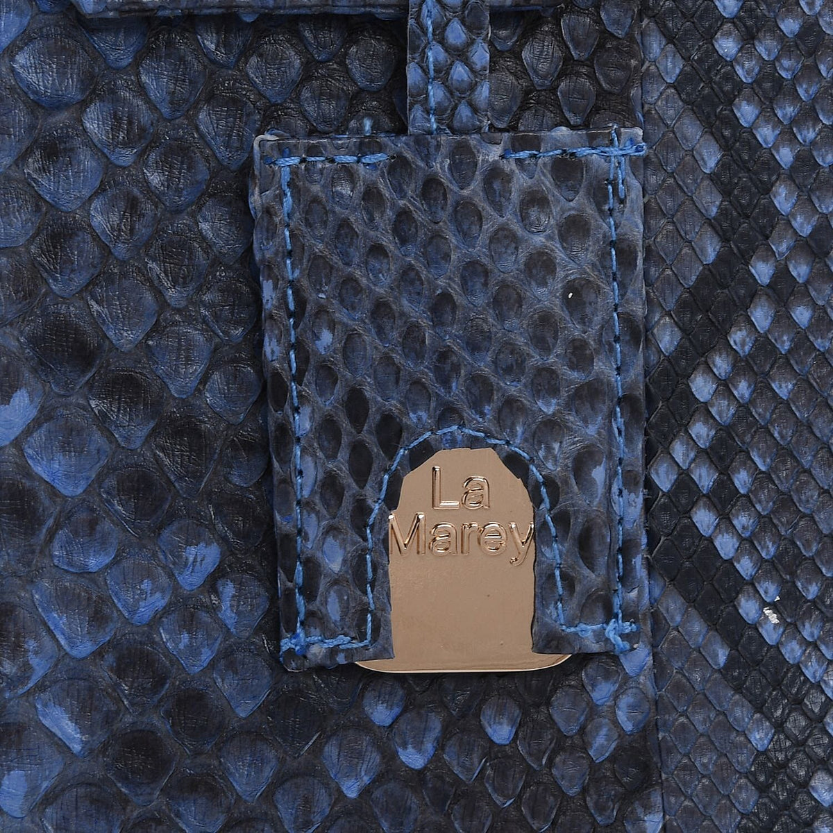 La Marey 100% Genuine Python Leather Tote Bag with Detachable Shoulder Strap - Light Blue 7323938 3