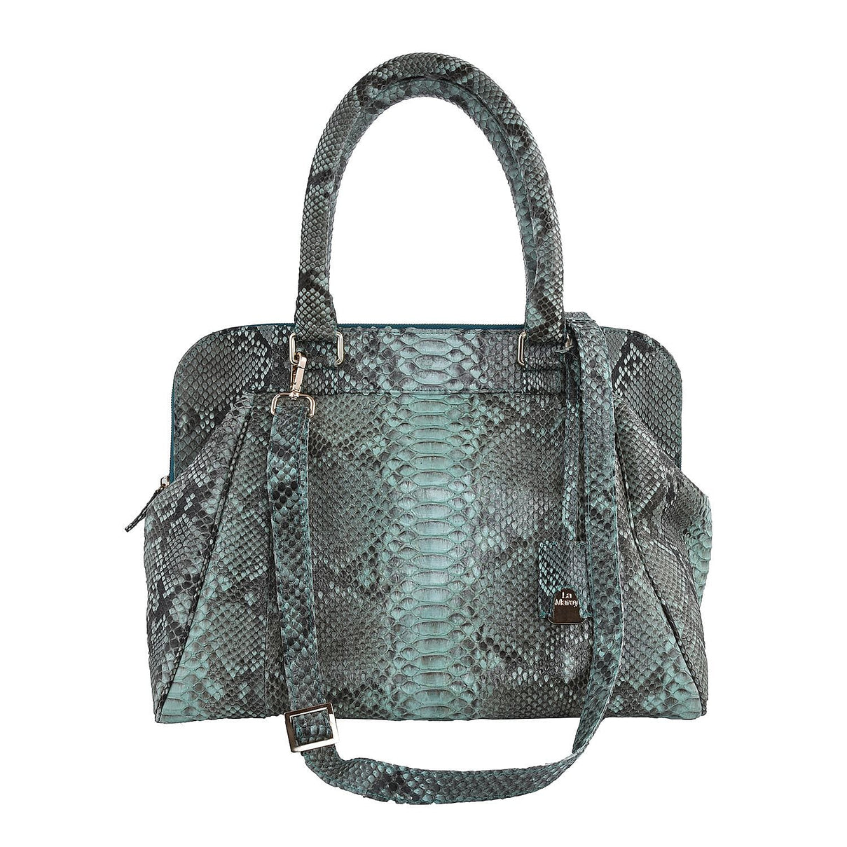La Marey 100% Genuine Python Leather Tote Bag with Detachable Shoulder Strap - Green 7323939 0