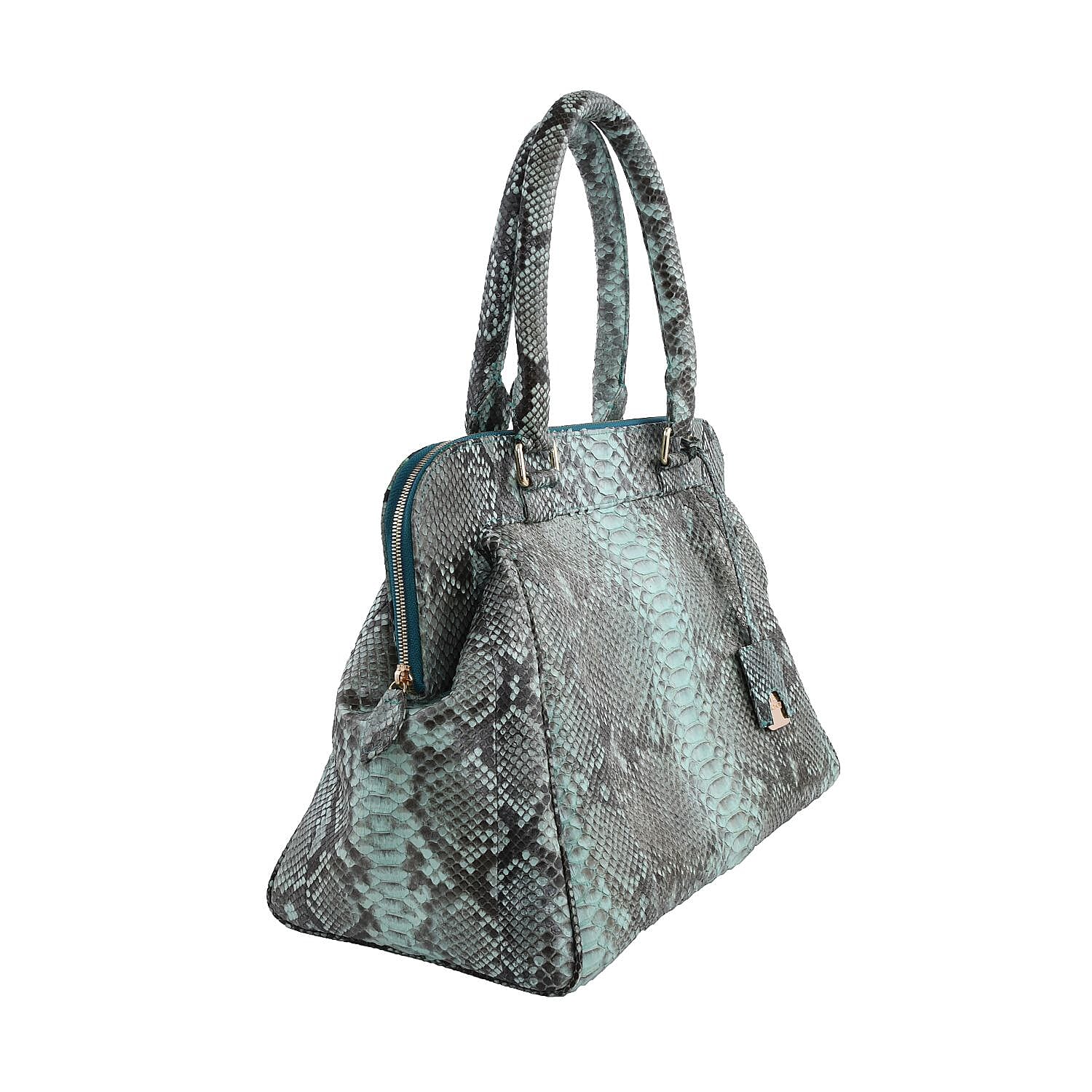 La Marey 100% Genuine Python Leather Tote Bag with Detachable Shoulder Strap - Green 7323939 3