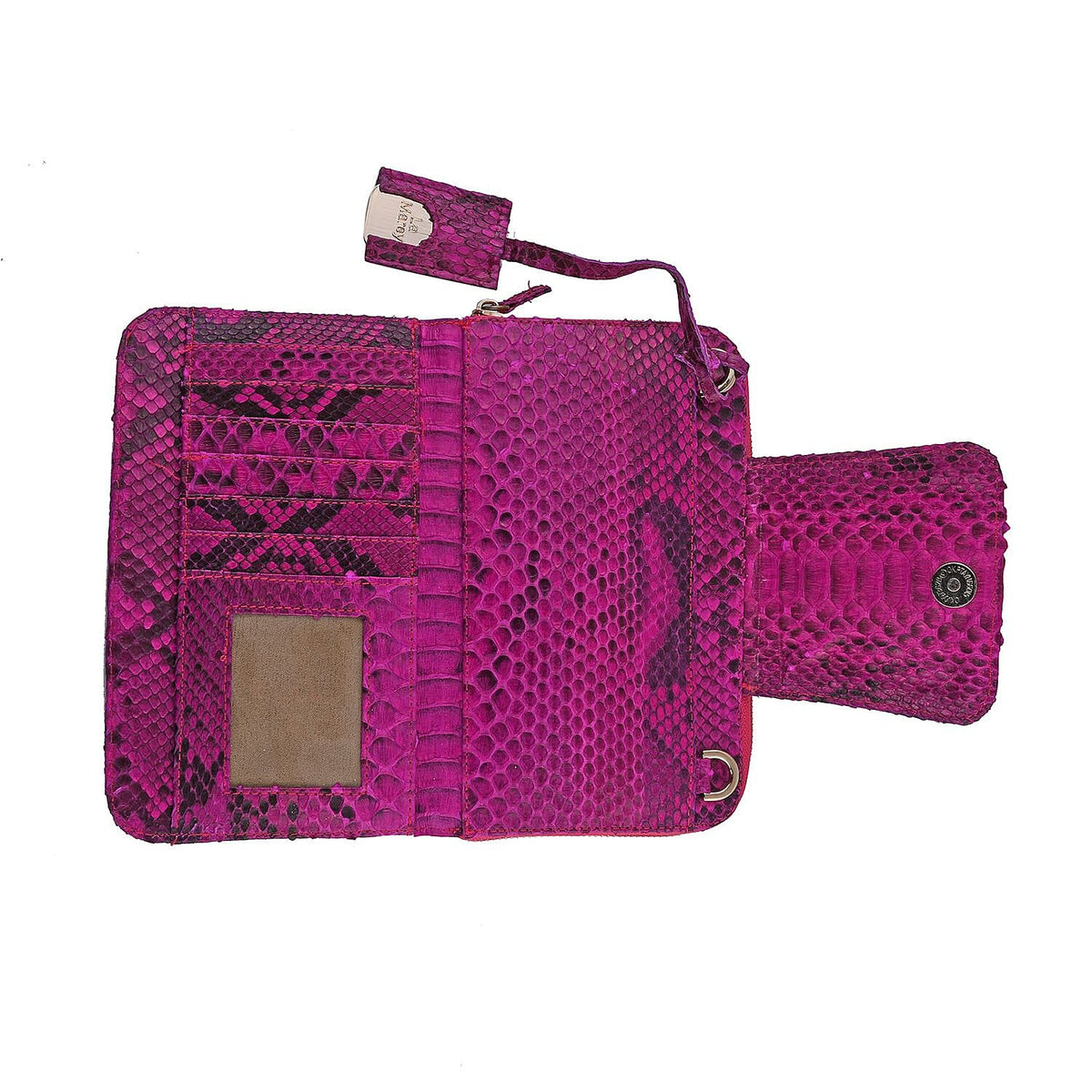 La Marey Python Leather Wallet - Fuchsia V32534951 2