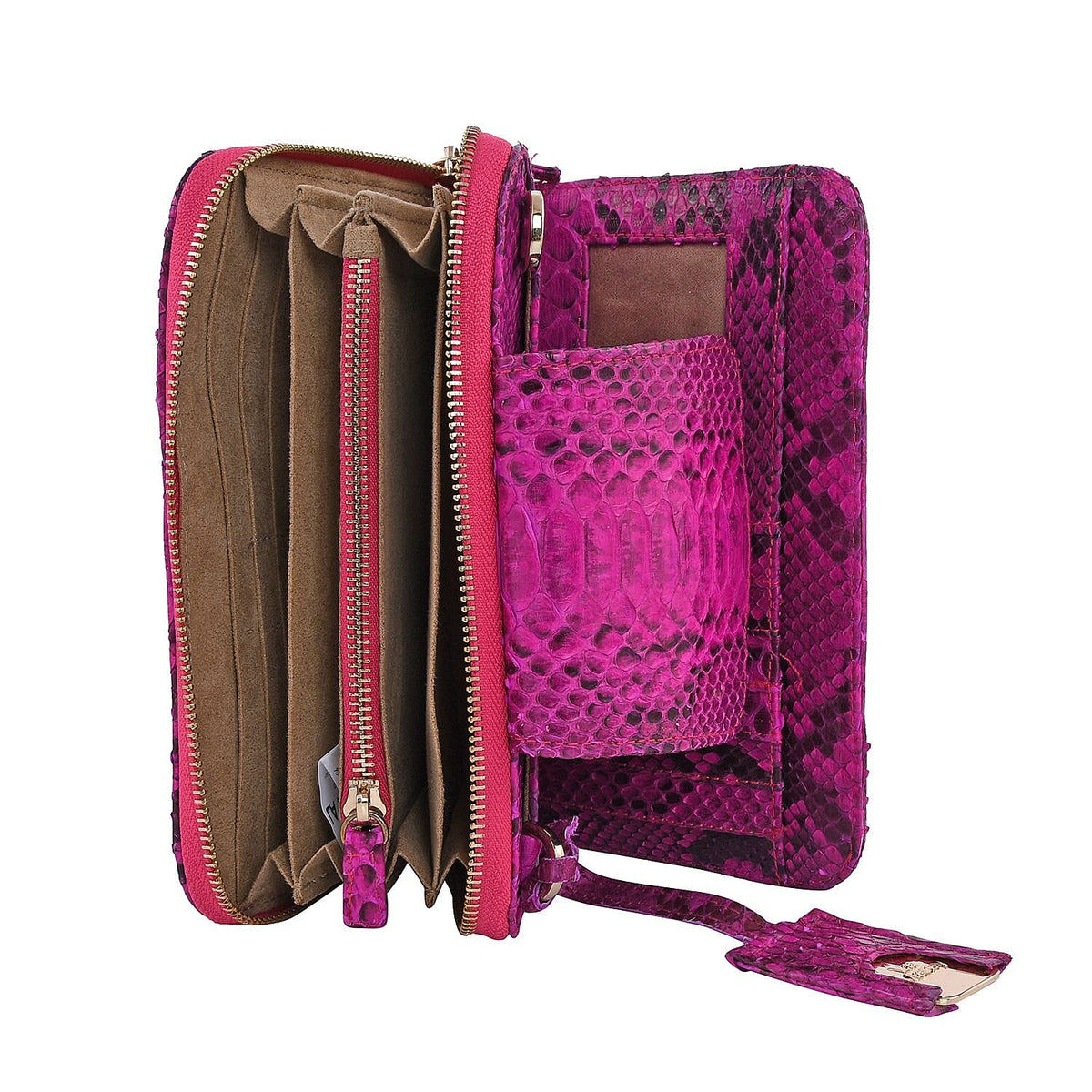 La Marey Python Leather Wallet - Fuchsia V32534951 3