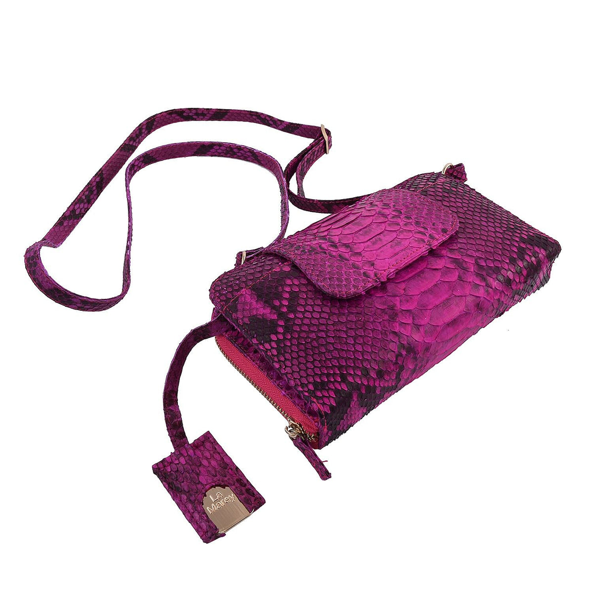 La Marey Python Leather Wallet - Fuchsia V32534951 4