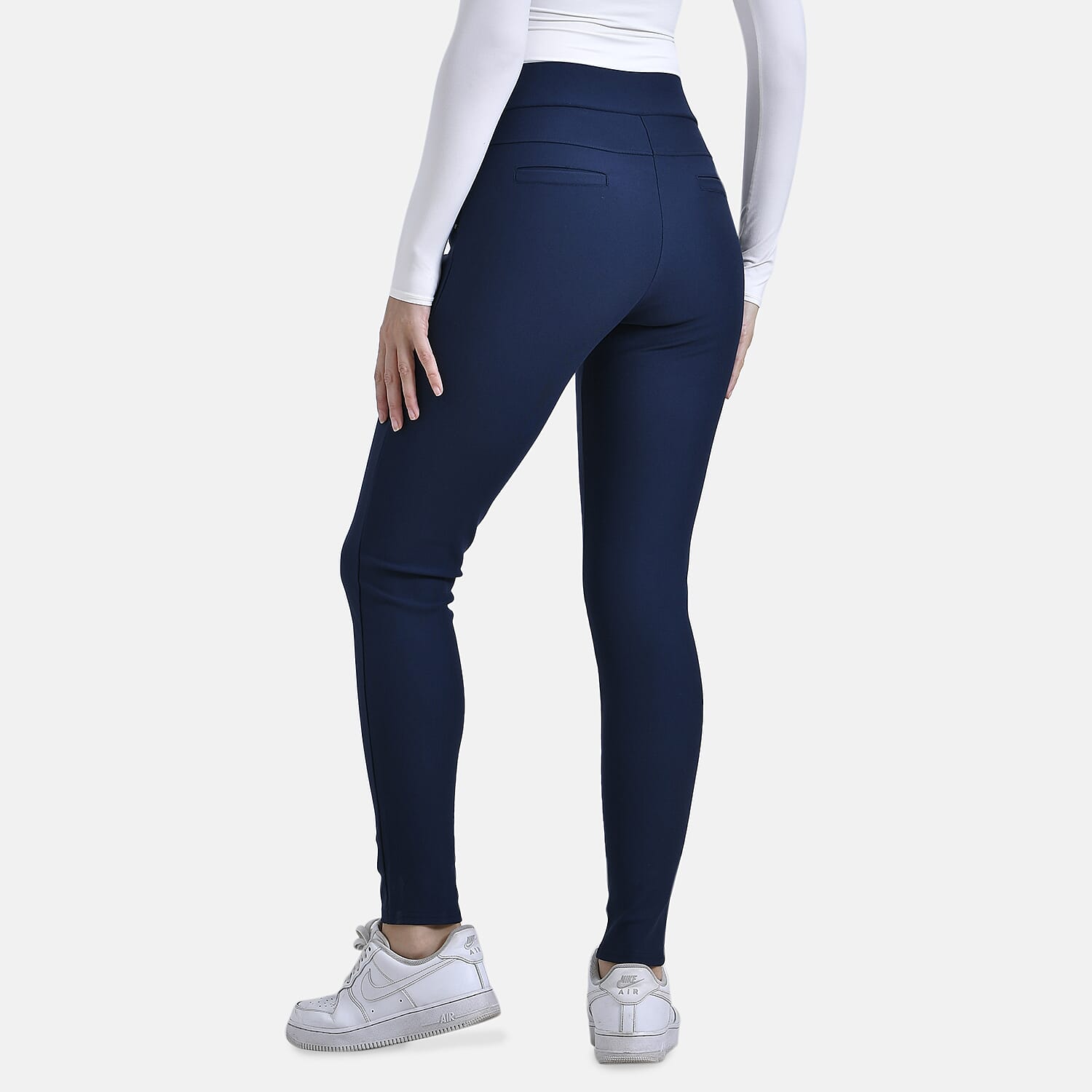 La Marey Zip Detail Ponte Trousers (Size L) - Blue 7990771 2