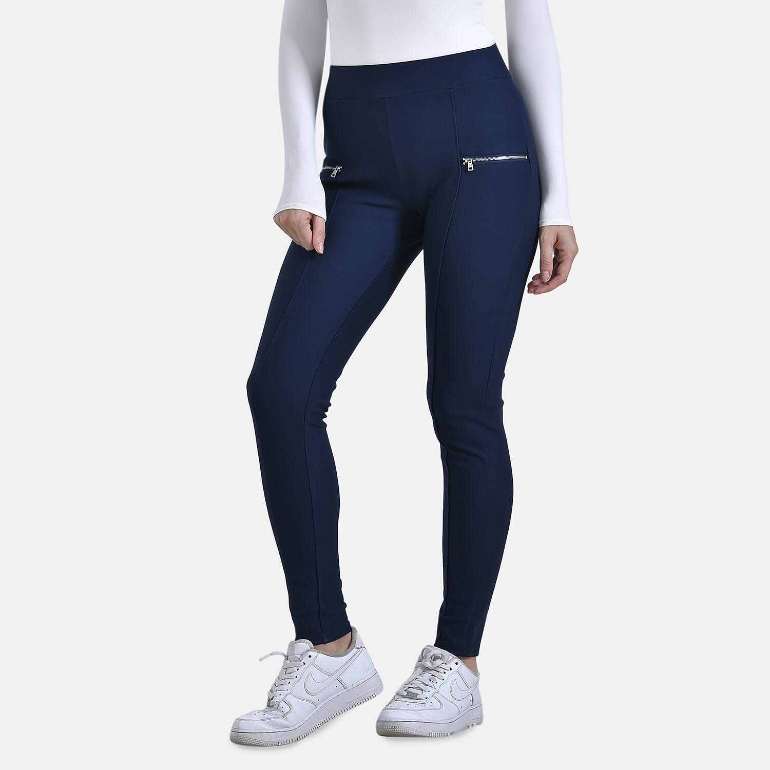 La Marey Zip Detail Ponte Trousers (Size L) - Blue 7990771 3