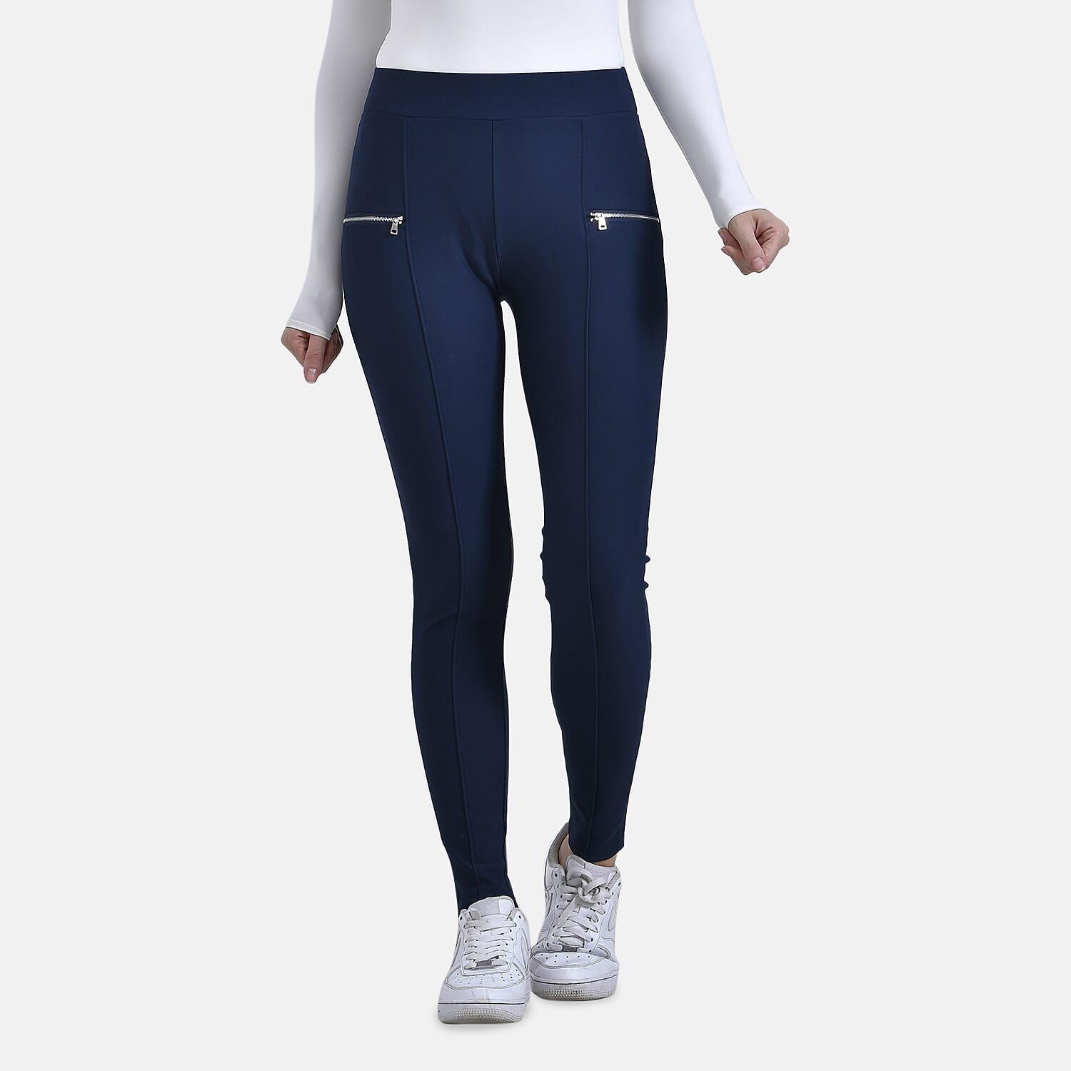 La Marey Zip Detail Ponte Trousers (Size L) - Blue 7990771 4