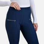 La Marey Zip Detail Ponte Trousers (Size L) - Blue