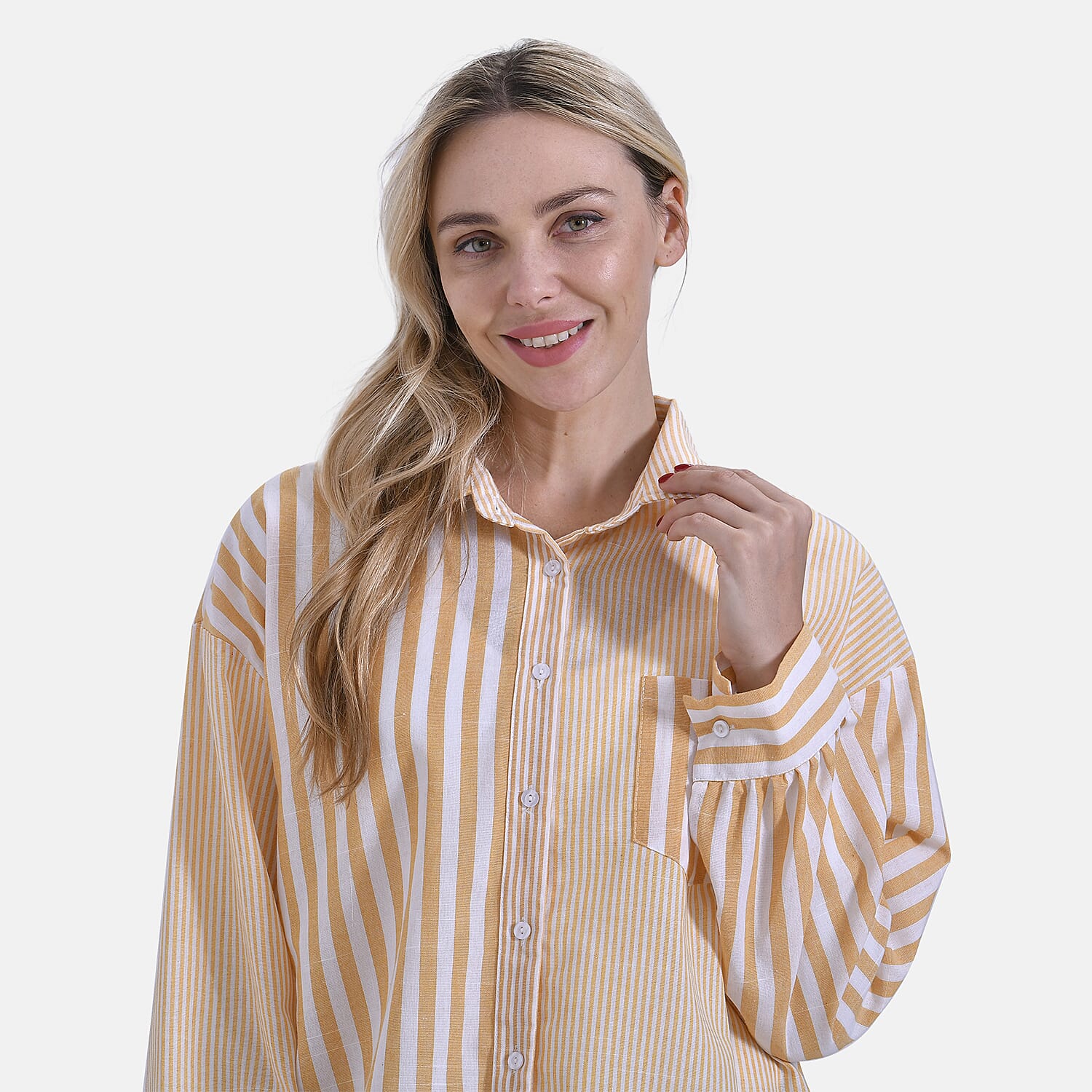 La Marey Women's Relaxed Fit Long Sleeve Striped Shirt 8024081 4