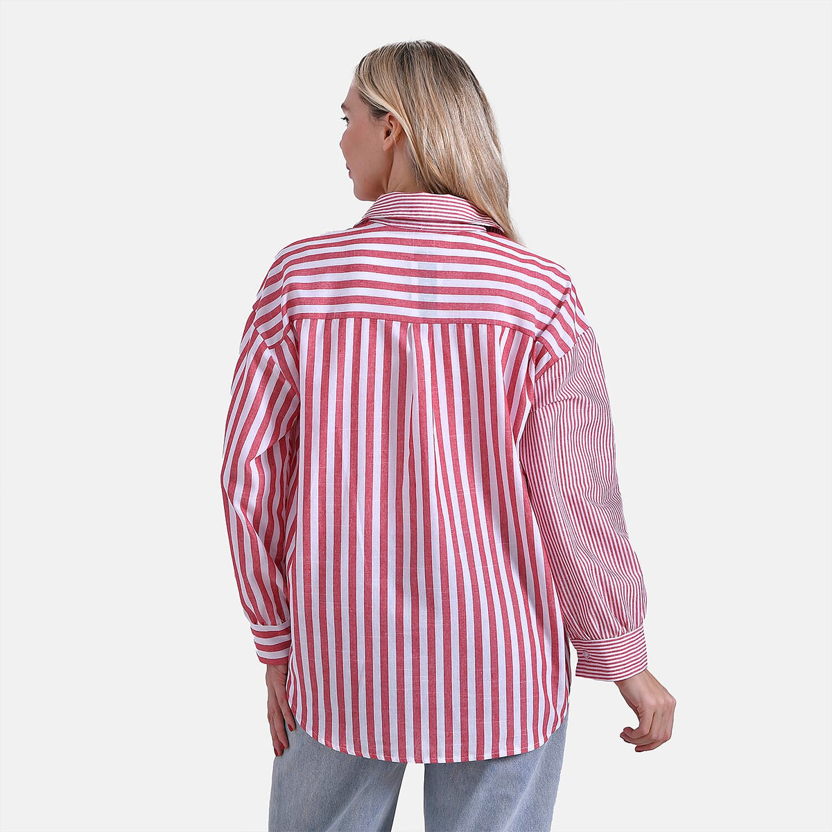 La Marey Women's Relaxed Fit Long Sleeve Striped Shirt V32556335 2