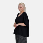 La Marey Relaxed Fit Striped Print Loungewear Co-ords Set (Size 16 to 18) - Black