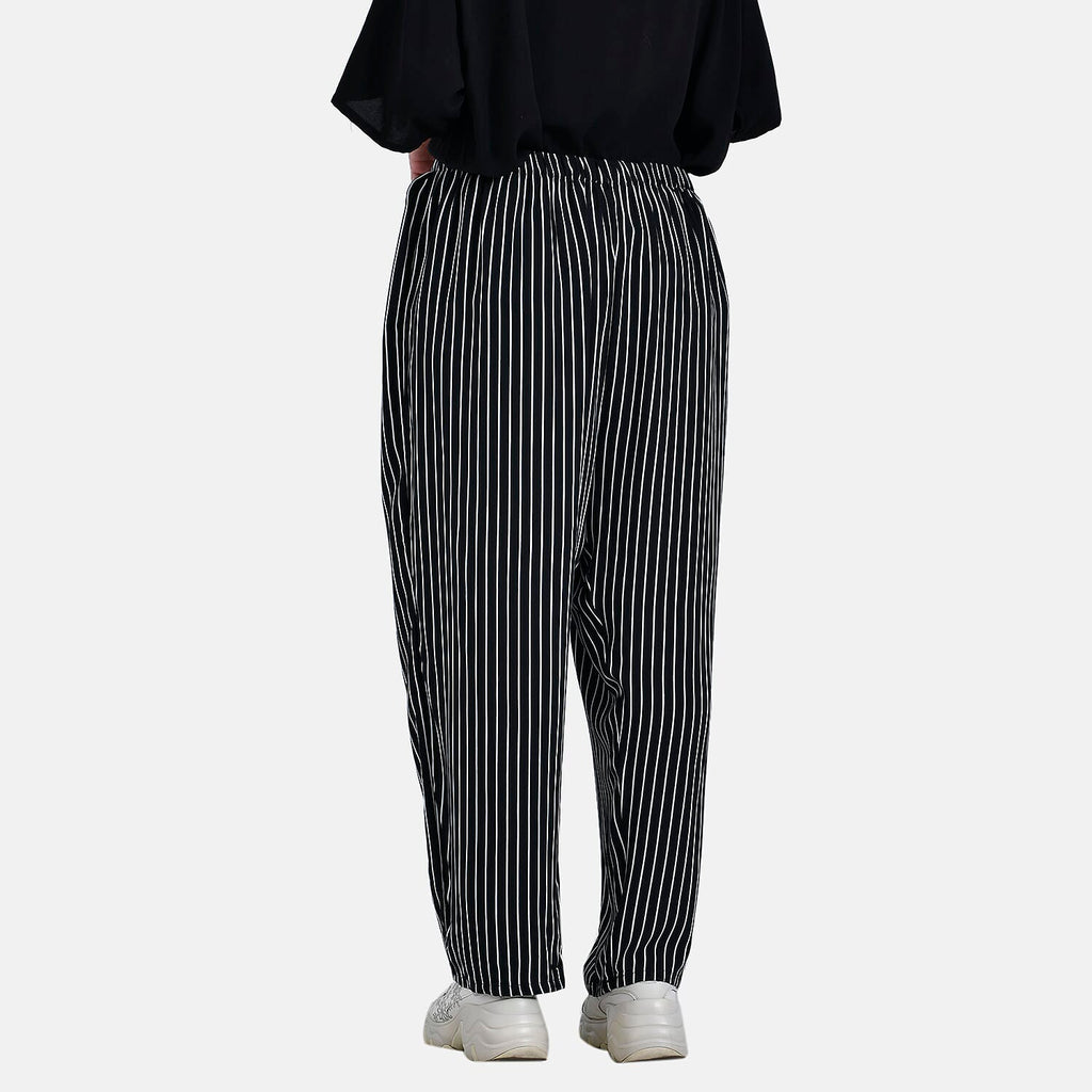 La Marey Relaxed Fit Striped Print Loungewear Co-ords Set (Size 16 to 18) - Black