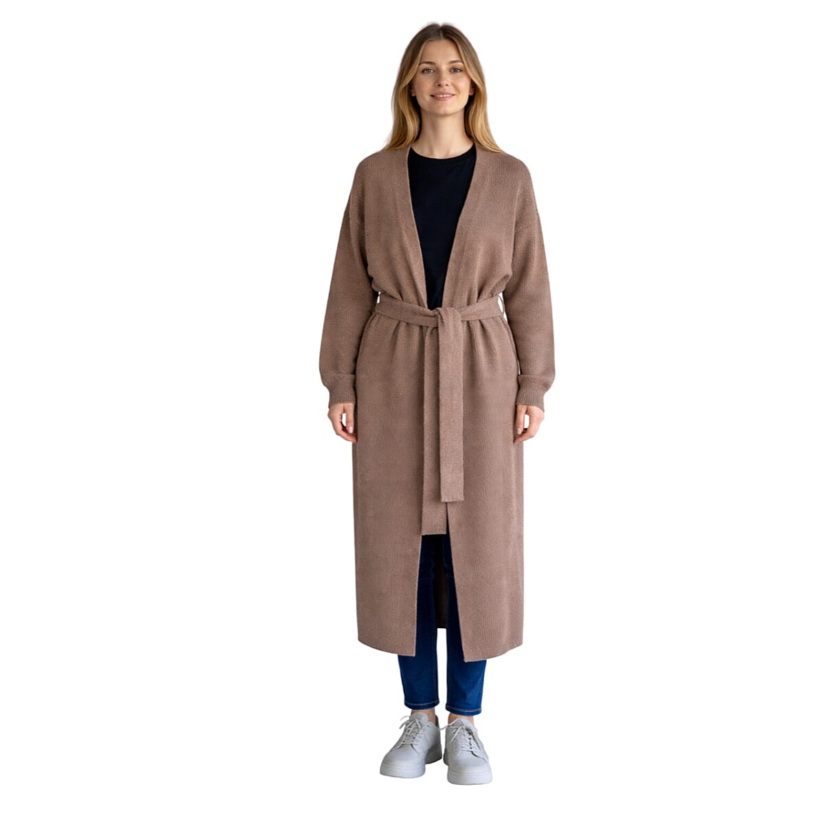 La Marey Rich Longline Cardigan with Belt (Size - 14-16) - Chocolate 8487253 0