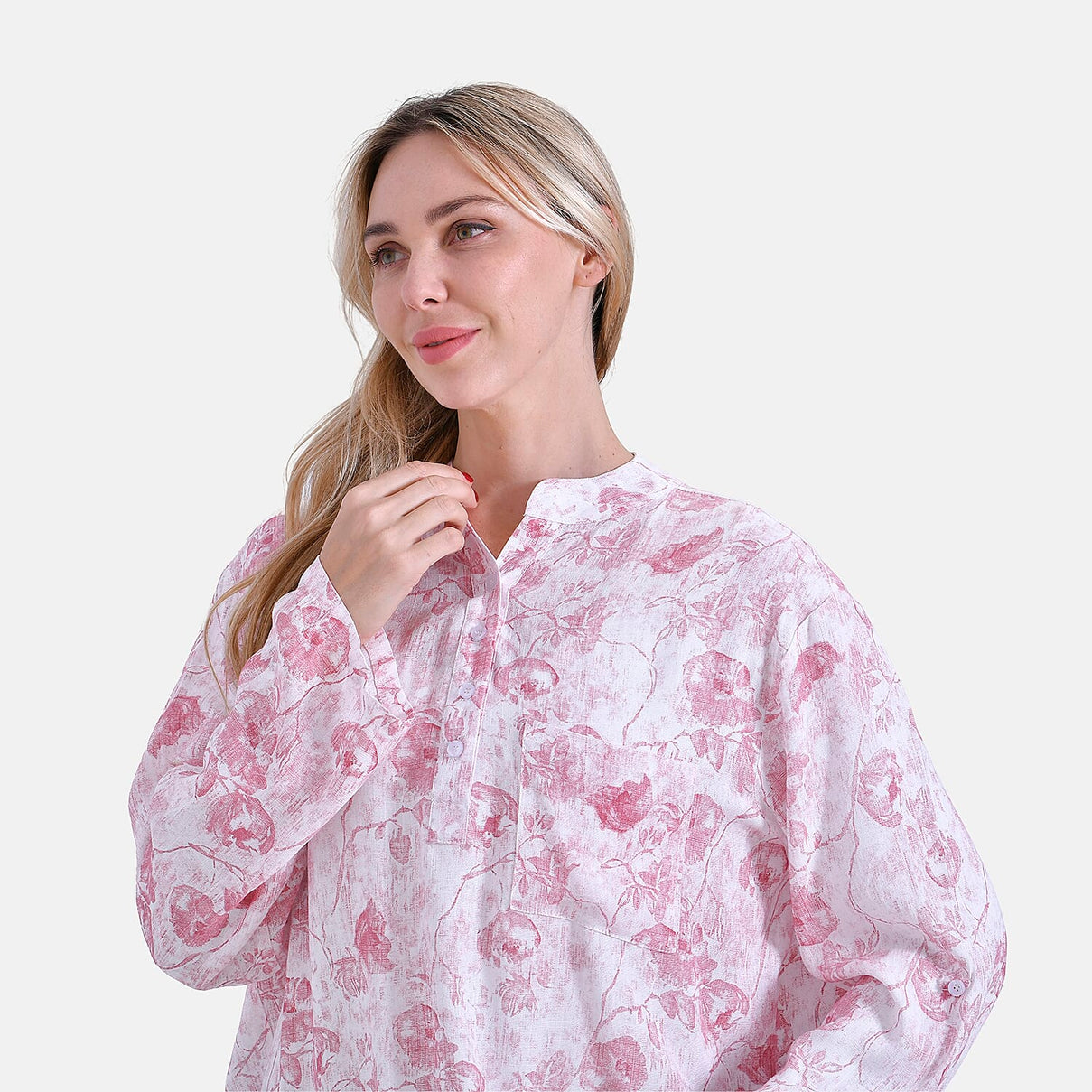 La Marey Rose Print V-Neck Long Sleeve Super Soft Top 8024324 7
