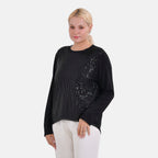 La Marey Sequin Top (Size M) - Black