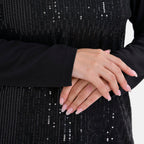 La Marey Sequin Top (Size M) - Black