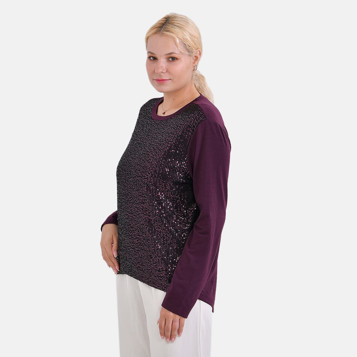 La Marey Sequin Top (Size M) - Purple 7848913 10