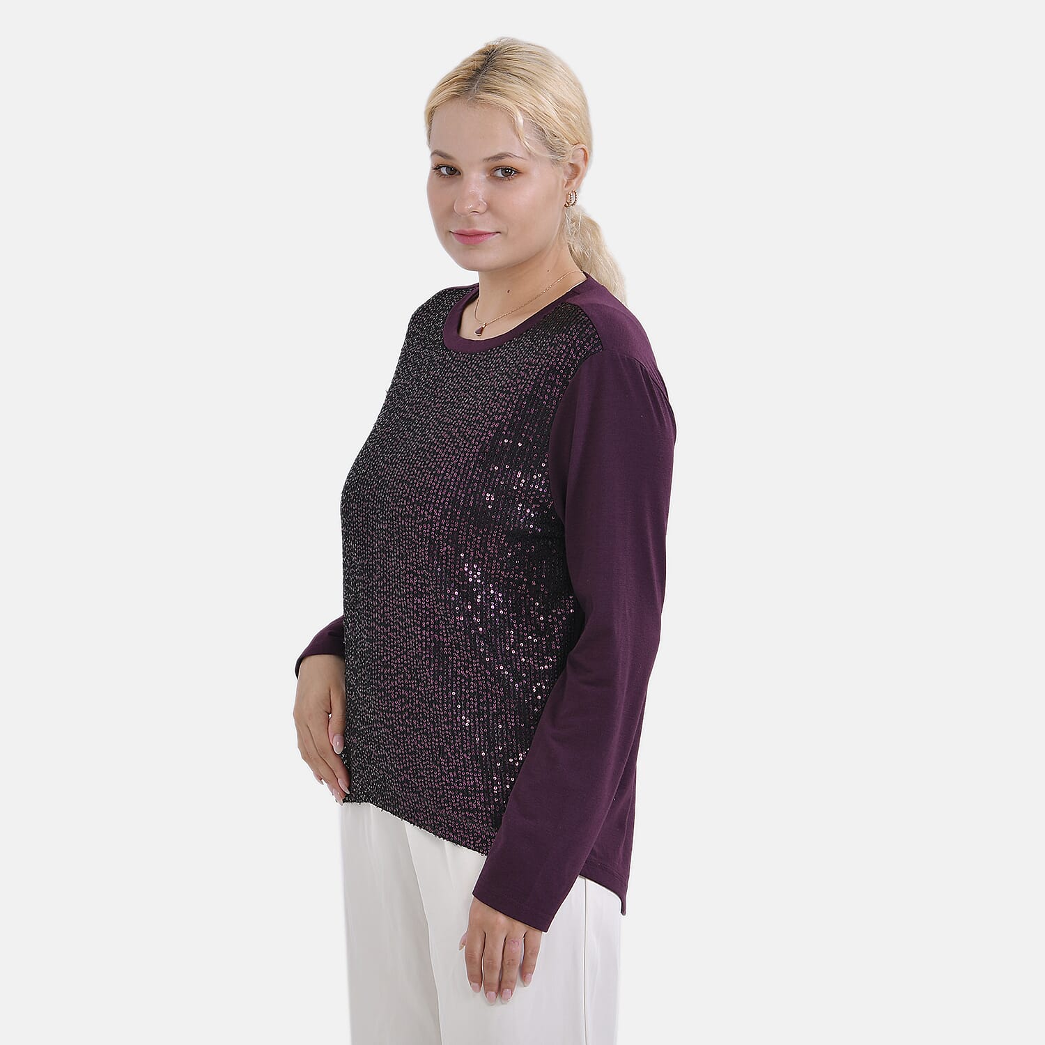 La Marey Sequin Top (Size M) - Purple 7848913 10