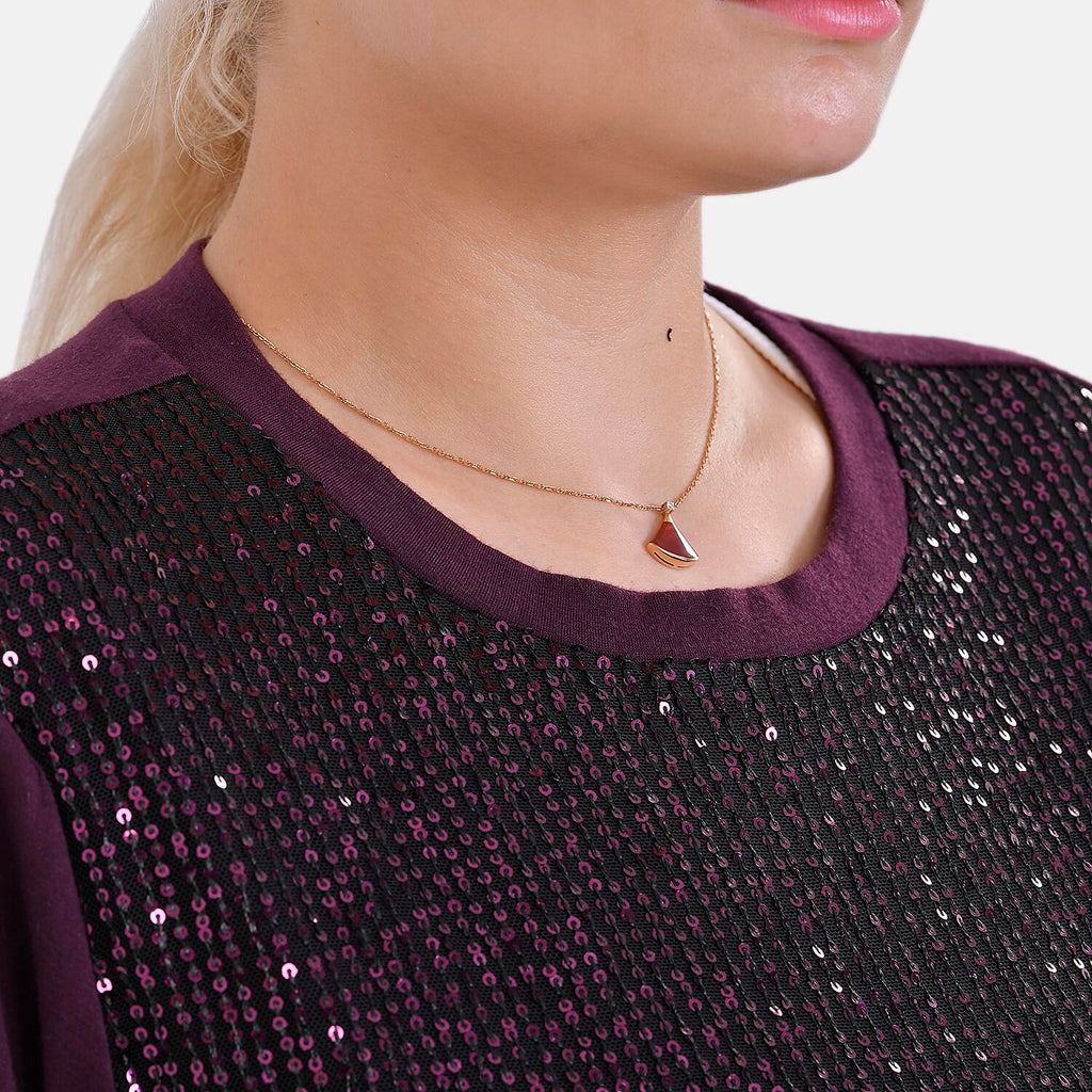 La Marey Sequin Top (Size S) - Purple