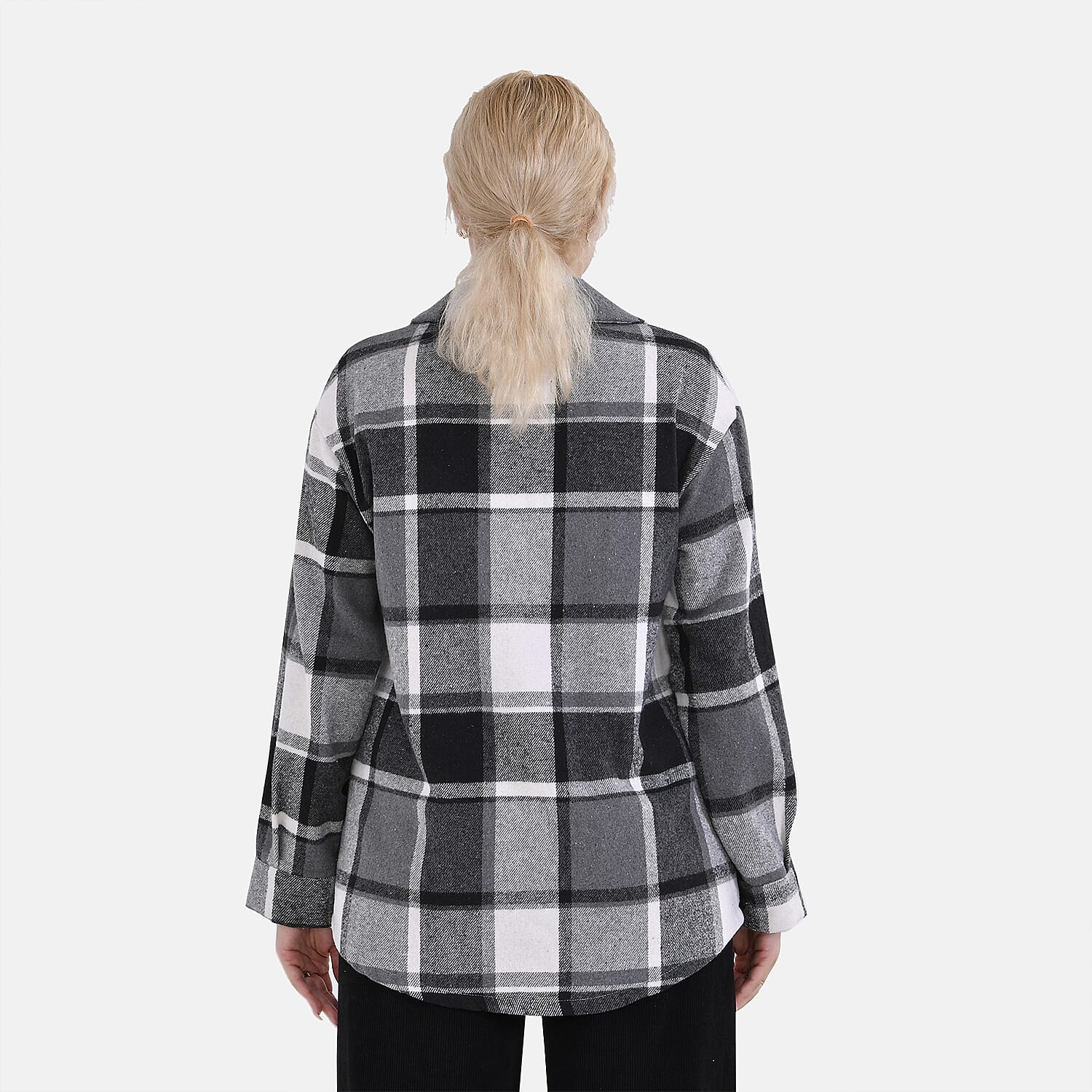 La Marey Check Pattern Long Length Shirt 7809867 2
