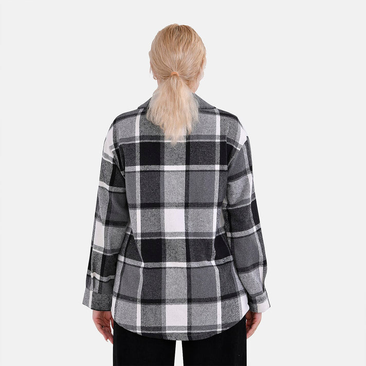 La Marey Check Pattern Long Length Shirt 7809867 2
