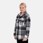 La Marey Check Pattern Long Length Shirt (Size M) - Black