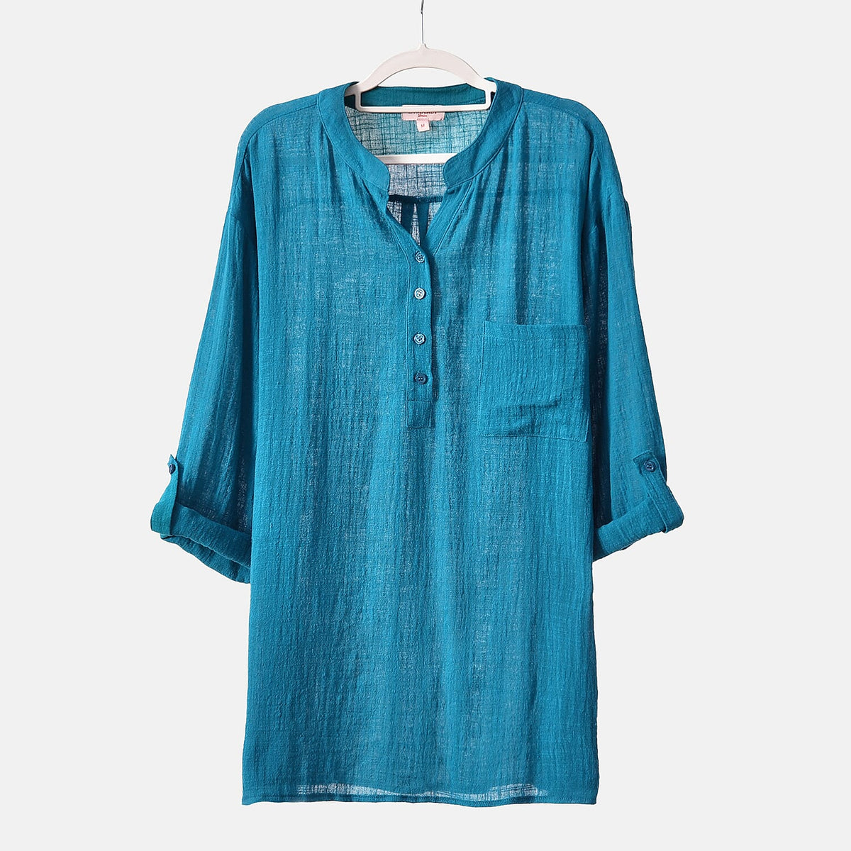 La Marey Cotton Blend 3/4 Sleeve Blouse (Size L) - Blue V32555079 10
