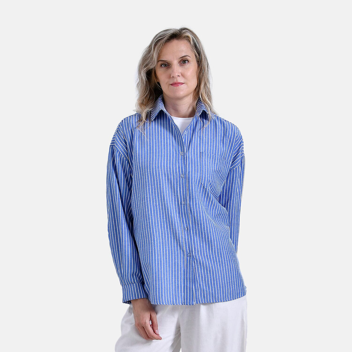 La Marey Striped Shirt (Size 16-18) - Blue with White Stripes V32557542 0