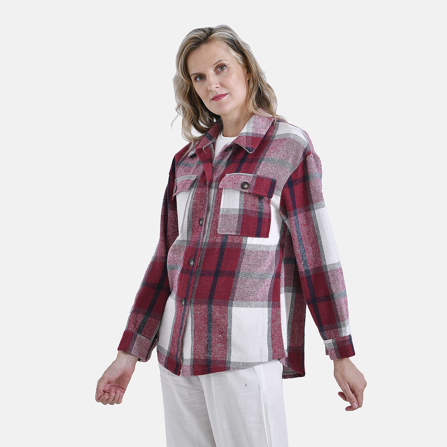 La Marey Brushed Checked Shirt (Size 16 to 18) - Red 7810747 3