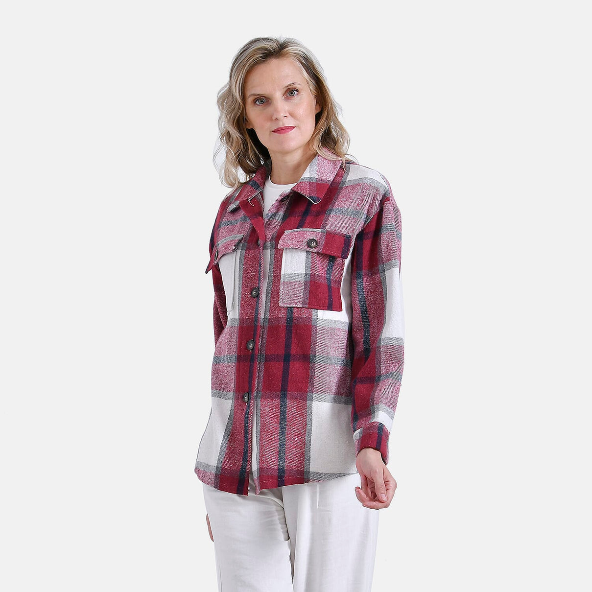 La Marey Brushed Checked Shirt (Size 16 to 18) - Red 7810747 4