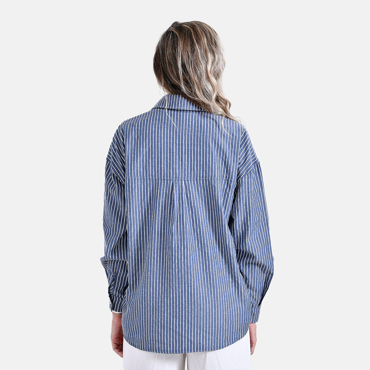 La Marey Striped Shirt (Size 16 to 18) - Grey with White Stripes 7857934 2