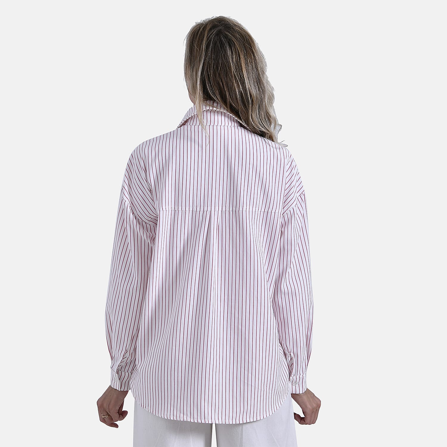 La Marey Striped Shirt (Size L) - Pink &amp; White 7857477 2