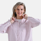 La Marey Striped Shirt (Size L) - Pink & White