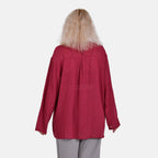 La Marey Cotton Blend 3-4 Sleeve Shirt (Size L) - Red