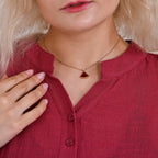 La Marey Cotton Blend 3-4 Sleeve Shirt (Size L) - Red