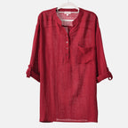 La Marey Cotton Blend 3-4 Sleeve Shirt (Size L) - Red